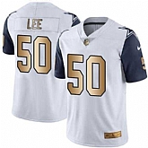 Nike Men & Women & Youth Cowboys 50 Sean Lee White Limited Golden Color Rush Jersey,baseball caps,new era cap wholesale,wholesale hats